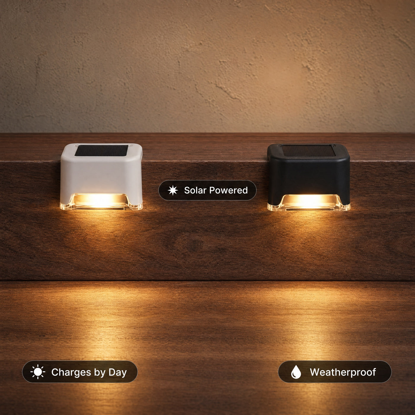 Path solar-powered, available in white and black