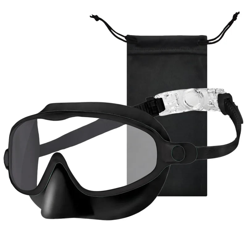 Nose Cover Silicone Swim Goggles Wide View Diving Glasses Anti-Fog UV400 No Leak Pool Swimming Eyewear for Kids Toddlers 3-12