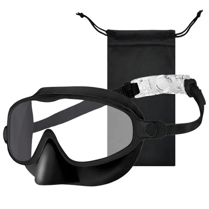 Nose Cover Silicone Swim Goggles Wide View Diving Glasses Anti-Fog UV400 No Leak Pool Swimming Eyewear for Kids Toddlers 3-12